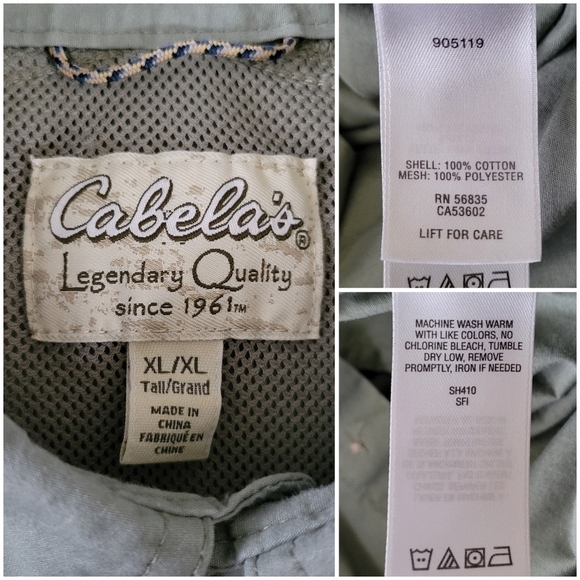 Cabela's Men's Button-Up Vented Short Sleeve Outdoor Shirt Size XL Tall Green - Picture 5 of 8